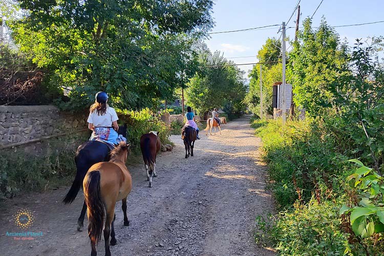 Horseback riding to Dsegh village and Bardzrakash Monastery